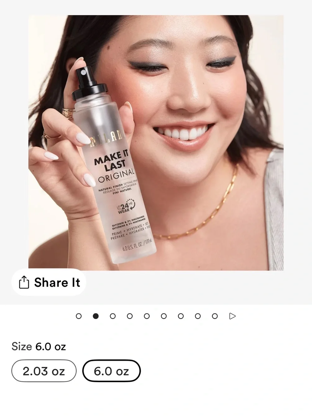MILANI Make It Last Setting Spray 6oz new